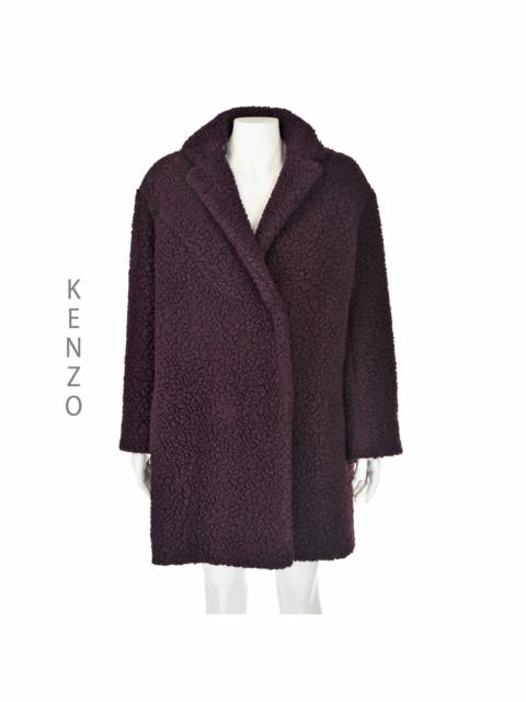 KENZO Vintage Aubergine Faux Shearling Teddy Coat FR40