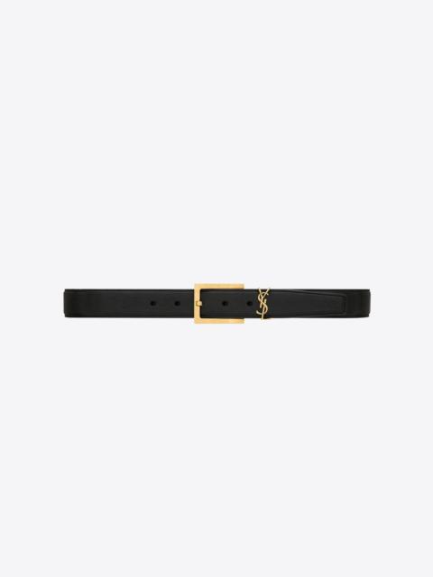 SAINT LAURENT cassandre belt in grained lambskin
