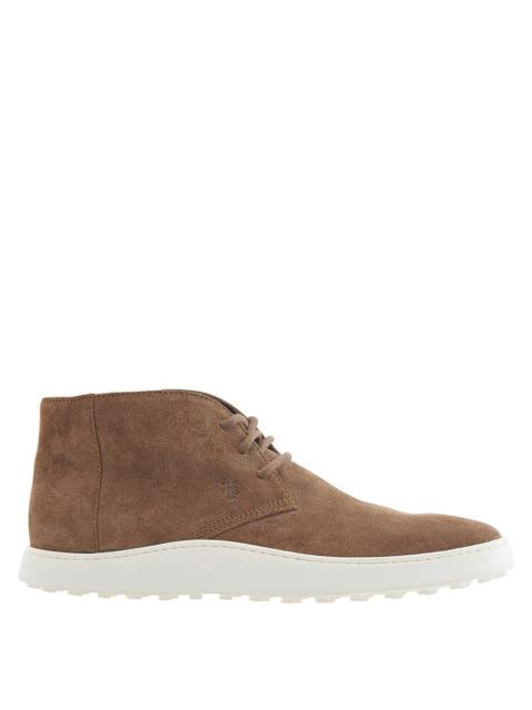 Tods Men's Walnut Light Desert Boots In Suede