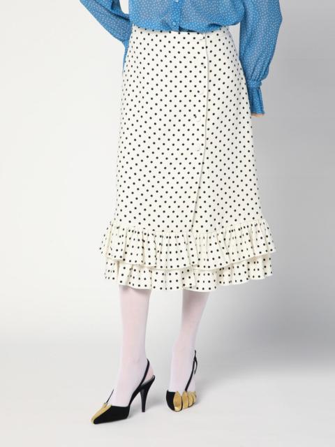 Valentino Ivory polka-dot skirt with ruffles