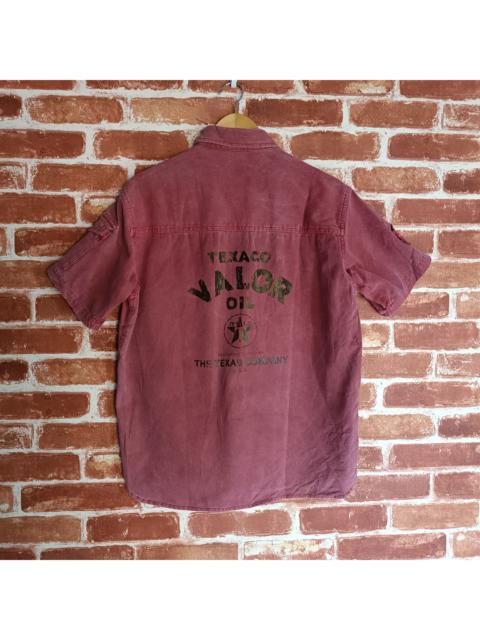 Other Designers Vintage TEXACO Workers Touring Service Button Denim Shirt