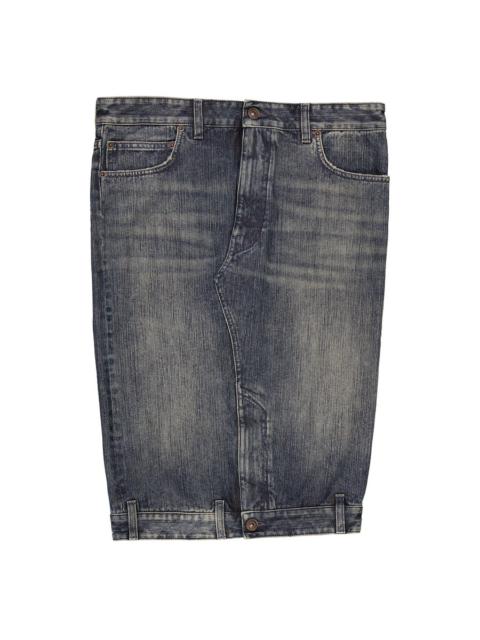 BALENCIAGA Balenciaga Deconstructed Midi Denim Skirt
