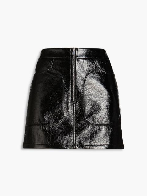 maje Crinkled vinyl mini skirt