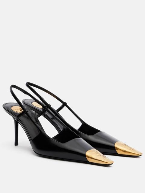 SAINT LAURENT Jeanne 75 leather slingback pumps