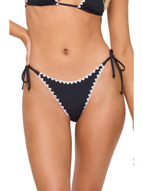 L*SPACE LSPACE Zhara Classic Swim Bottoms in Black/Cream at Nordstrom