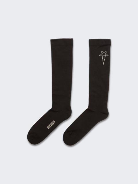 Rick Owens DRKSHDW Pentagram Knee High Socks Black