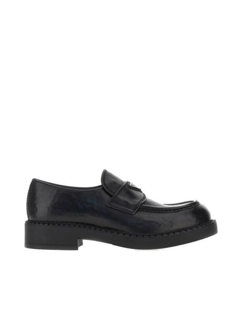 Prada Prada Hammered Leather Loafers Black Men