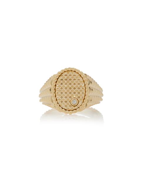 Yvonne Léon Picotti 9K Yellow Gold Diamond Signet Ring gold