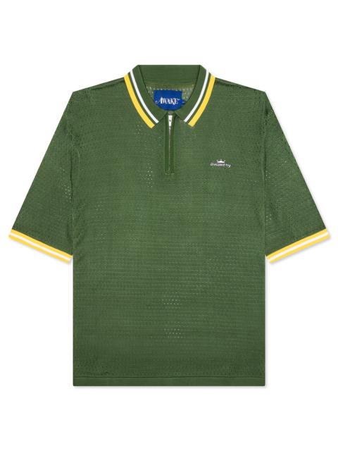 AWAKE NY MESH POLO - GREEN