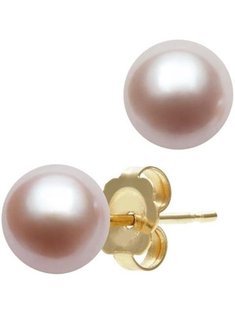 Other Designers Belacqua 10-11mm Pink Cultured Freshwater Button Pearl Stud Earrings in 14K Yellow Gold for Women