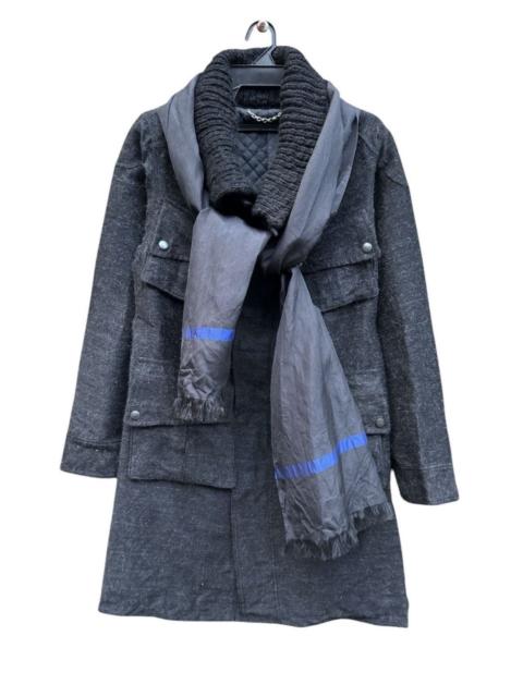 Other Designers Designer × Maison MIHARA YASUHIRO - Miharayasuhiro Quilted Wool Coat with Detachable Scarf