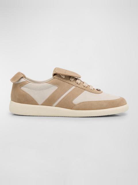 Men's Bicolor Suede Low-Top Sneakers