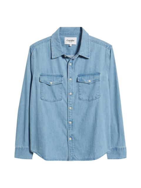 Corridor Corridor Cotton Denim Button-Up Shirt in Indigo at Nordstrom