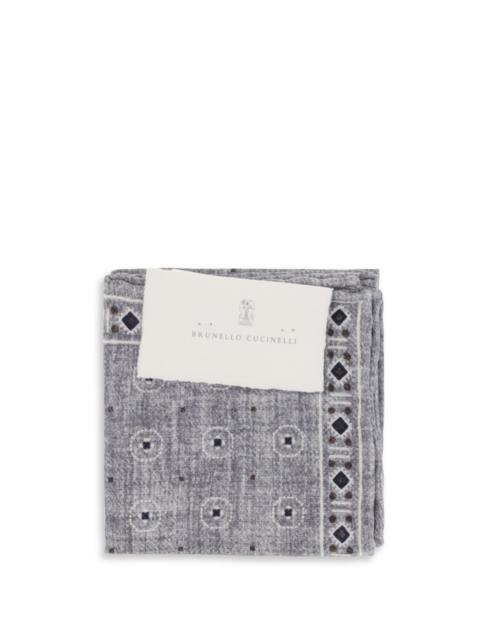 Brunello Cucinelli Brunello Cucinelli Men Ethnic-Patterned Silk Pocket Square