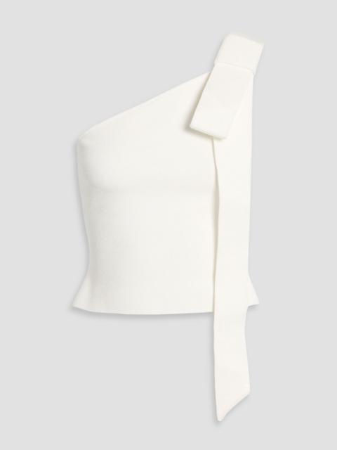 Cult Gaia Nomi one-shoulder bow-detailed stretch-knit top