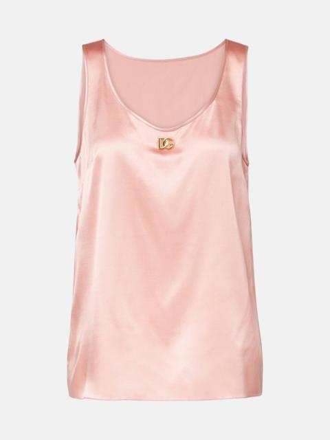 Dolce & Gabbana DG silk-blend satin top