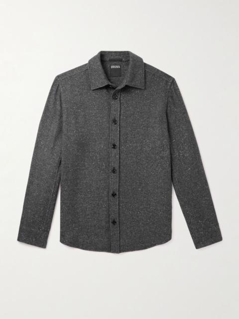 ZEGNA Cashmere and Silk-Blend Shirt Gray