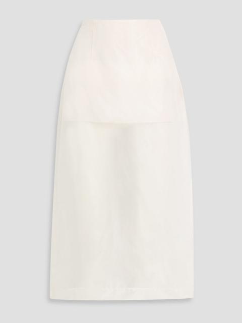 FRAME Silk-organza midi skirt