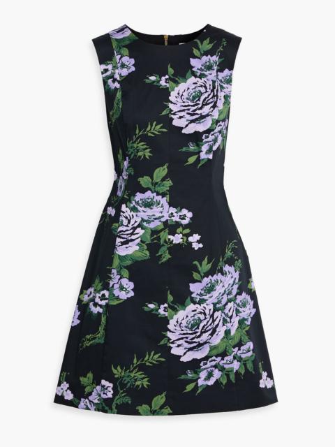 CAROLINA HERRERA Floral-print cotton-blend mini dress