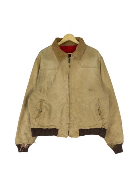 Other Designers Vintage - 🌟CARHARTT Distressed Corduroy Collar Zipper Jacket