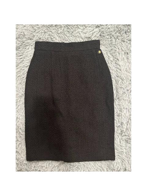 Chanel Black Textured Pencil Skirt Size 34 Made In France