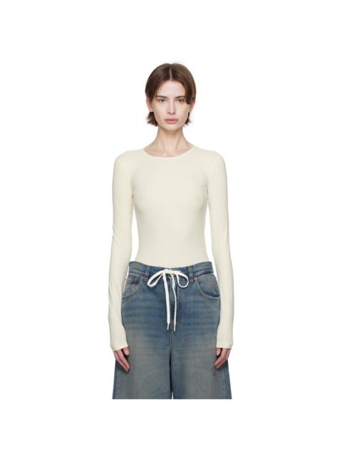 MM6 Maison Margiela Beige Lycra Jersey Bodysuit