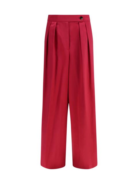 Dries Van Noten Dries Van Noten Women Wide Pleated Pants In Washed Cotton And Acetate