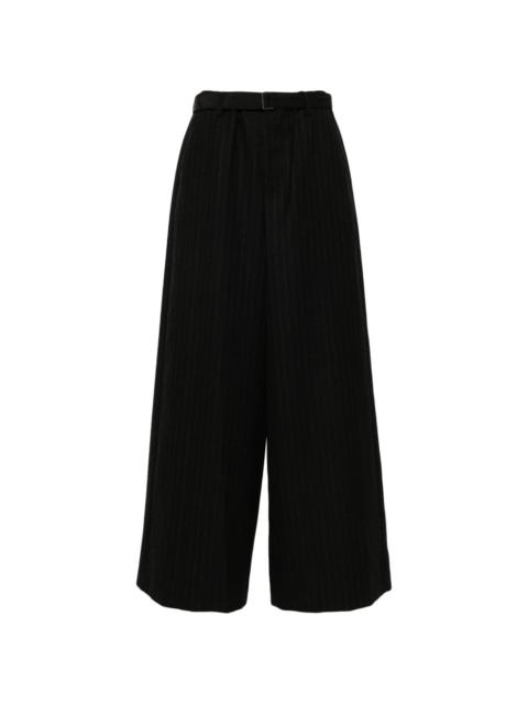sacai pinstriped palazzo pants