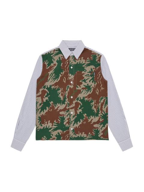 BILLIONAIRE BOYS CLUB BURST CAMO HALF PRINT POPLIN STRIPE SHIRT