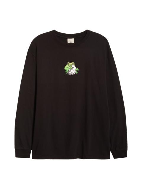 malbon Malbon Golf Grateful Dead Long Sleeve Cotton Graphic T-Shirt in Black at Nordstrom