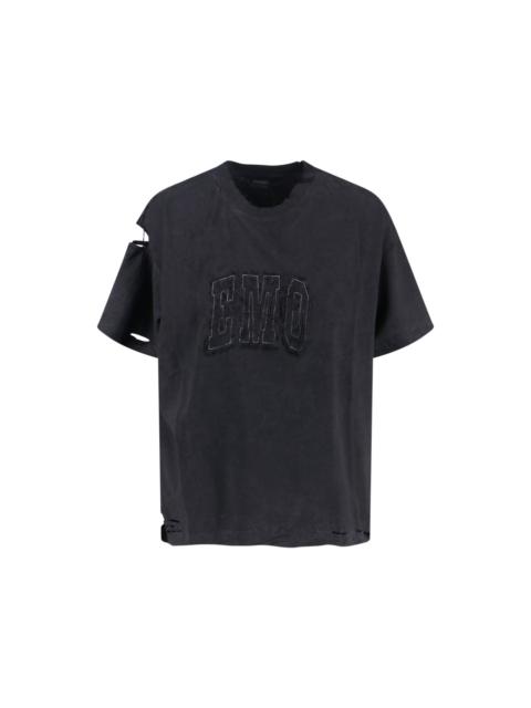 BALENCIAGA Destroyed Logo T-shirt