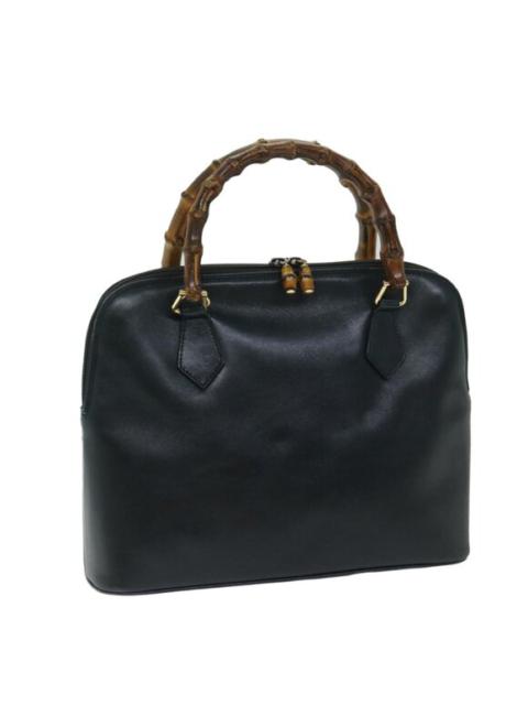 GUCCI Bamboo Hand Bag Leather Black 000 1448 0289