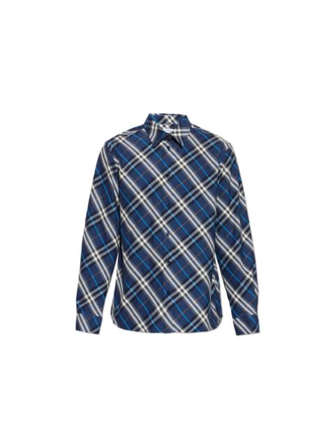 Burberry Burberry Robert Navy Blue Cotton Shirt New & Authentic (Men'