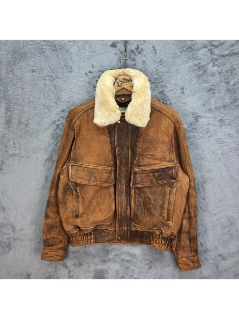 Other Designers Vintage - FREEDOM LEATHER COMPANY SHEARLING JACKET #5184-178