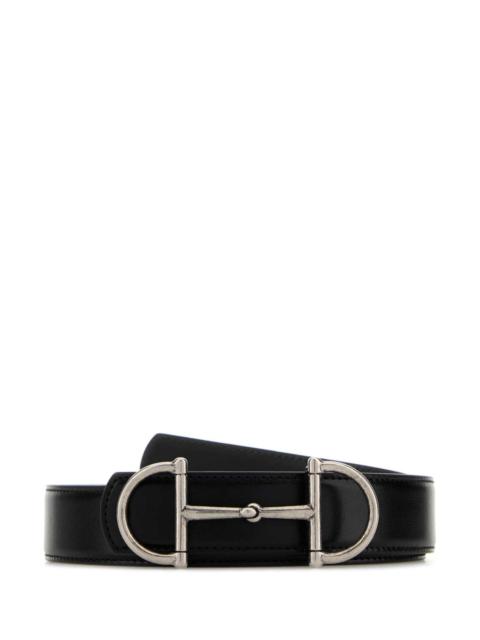 GUCCI Gucci Men Black Leather Reversible Belt