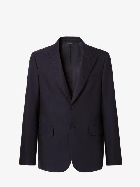FENDI Jacket Blue jacquard wool blazer