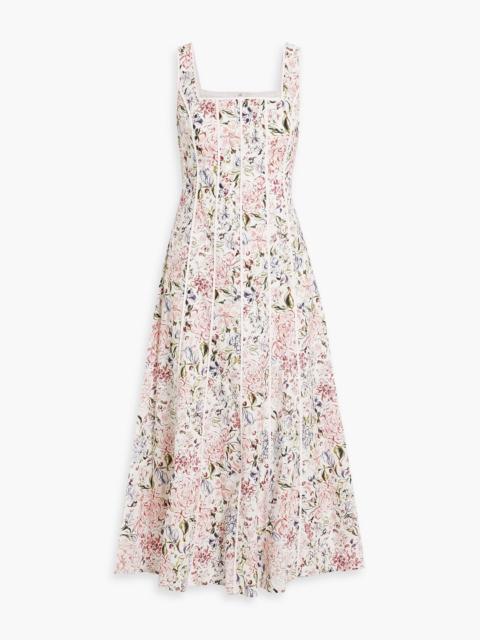 Other Designers Floral-print cotton-poplin midi dress
