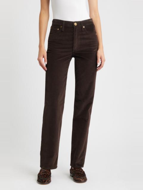 rag & bone rag & bone Harlow Corduroy Straight Leg Pants in Dbrwn at Nordstrom