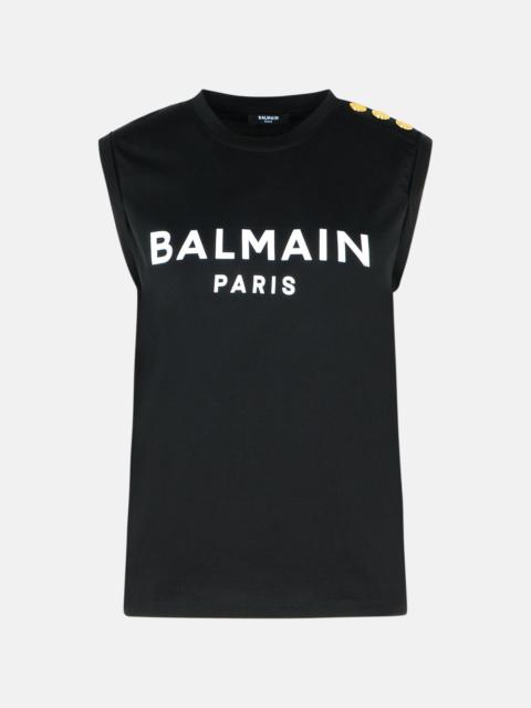 Balmain BLACK COTTON TANK TOP