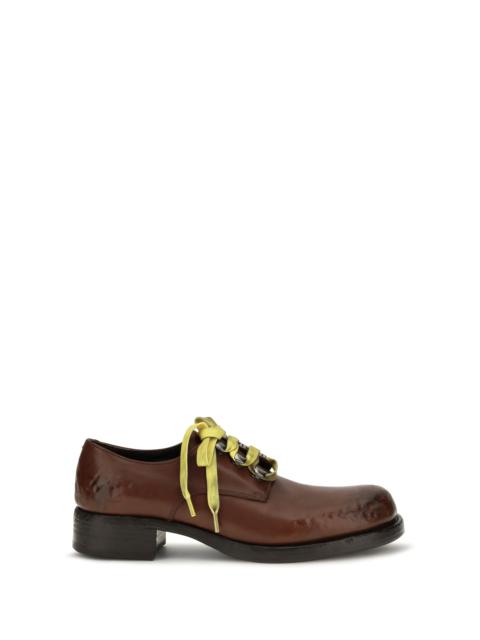 Prada Prada Antique Leather Lace-up Loafers Cacao