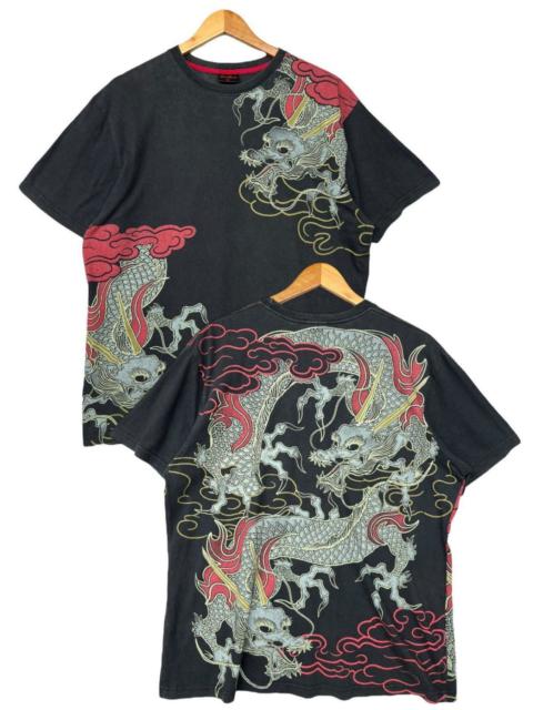 Streetwear - Sukajan Dragon Sukajan Flame All Over Print Baggy Ovp Shirt
