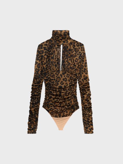 Blumarine ANIMAL-PRINT JERSEY BODYSUIT WITH CUT-OUT