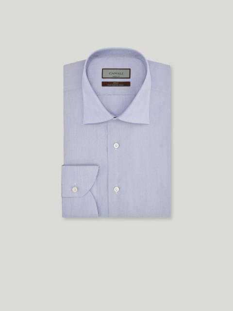Canali REGULAR FIT SHIRT IN LIGHT BLUE END-ON-END COTTON