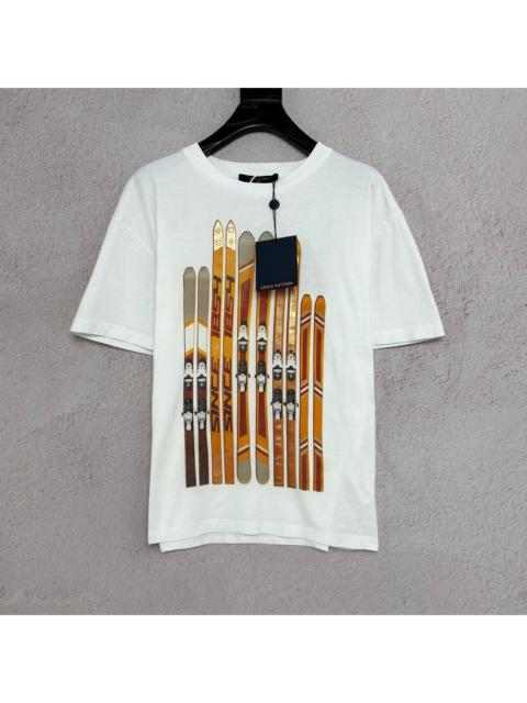 Louis Vuitton Louis Vuitton LV short sleeve white T-shirt with ski print