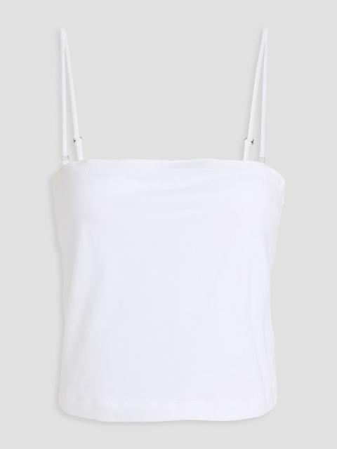 Brunello Cucinelli Cropped cotton-blend jersey bustier top