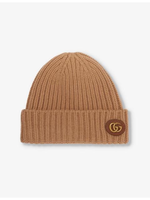 GUCCI Double G Ribbed Wool-Blend Knitted Beanie Hat