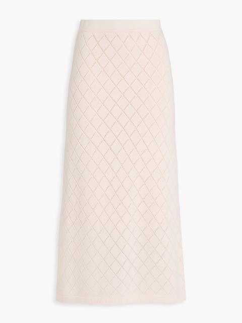 Zimmermann Pointelle-knit wool midi skirt