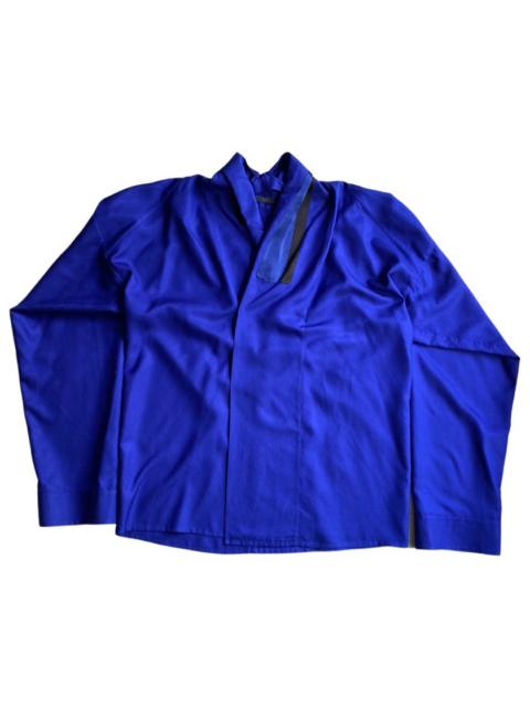 Haider Ackermann Oversize Blue Silk Kimono Shirt