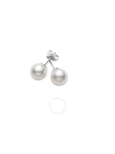 MIKIMOTO Mikimoto Akoya Pearl Stud Earrings with 18K White Gold 7-7.5mm AA