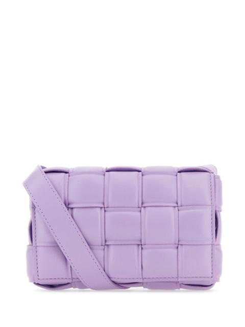 Bottega Veneta Woman Lilac Nappa Leather Small Padded Cassette Crossbody Bag